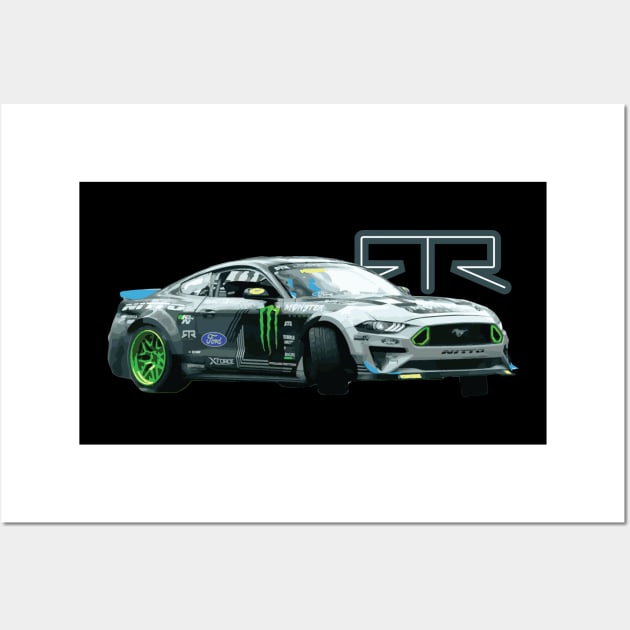 RTR Mustang GT 5.0L V8 Performance vaughn gittin jr formula drift spec Wall Art by cowtown_cowboy